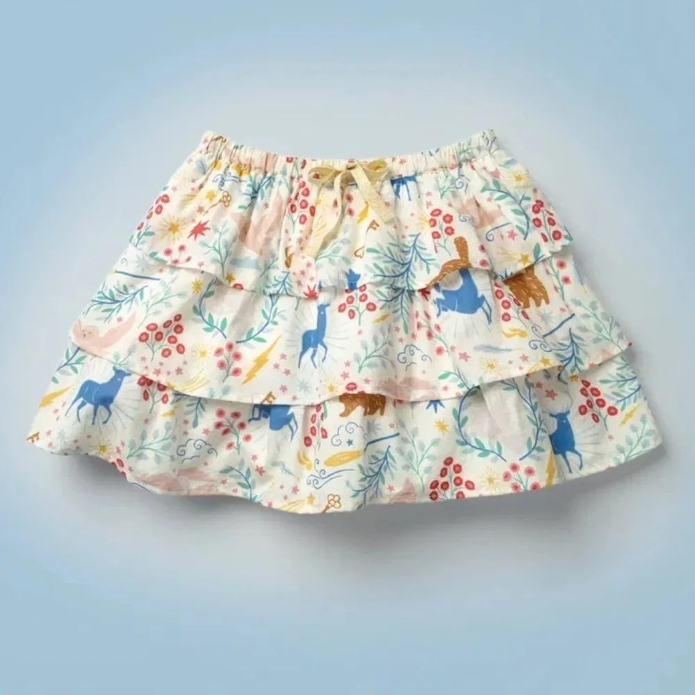 New Mini Boden x Harry Potter Patronus Tiered Ruffle Skirt Girls Sz 4-5Y